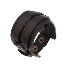 Load image into Gallery viewer, Naiveroo Vintage Wide Cuff Leather Male Bracelet Punk Rock Jewelry Cowhide Leather Bracelet &amp; Bangle Men Jewelry Wristbands
