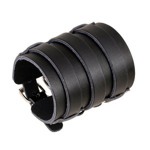 Naiveroo Vintage Wide Cuff Leather Male Bracelet Punk Rock Jewelry Cowhide Leather Bracelet & Bangle Men Jewelry Wristbands