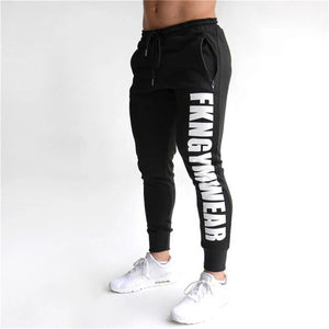 2019 Autumn Gyms Men's Pants Joggers Skinny Sweat Pants printing Tights Sweatpants For Men Side Zipper Sheer Trouser Pants