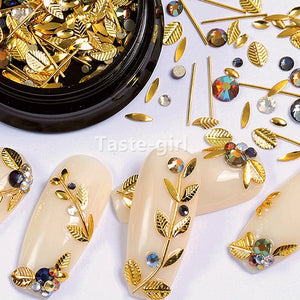 1 Jar  gold silver bar metal 3d nail art decorations caviar beads rhinestones bullion strass nails accessories manicure tool