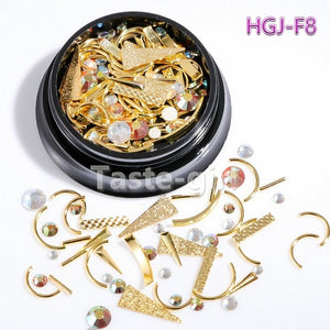 1 Jar  gold silver bar metal 3d nail art decorations caviar beads rhinestones bullion strass nails accessories manicure tool