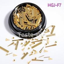 Load image into Gallery viewer, 1 Jar  gold silver bar metal 3d nail art decorations caviar beads rhinestones bullion strass nails accessories manicure tool

