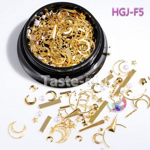 1 Jar  gold silver bar metal 3d nail art decorations caviar beads rhinestones bullion strass nails accessories manicure tool
