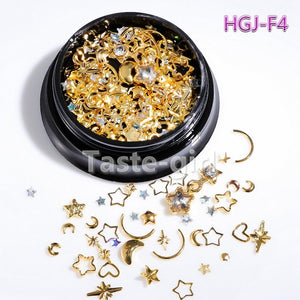 1 Jar  gold silver bar metal 3d nail art decorations caviar beads rhinestones bullion strass nails accessories manicure tool