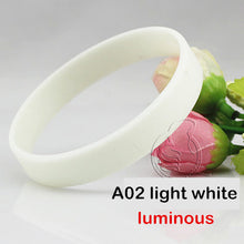 Load image into Gallery viewer, Never Give Up Glow In Dark Silicone Bracelet Men Women Teens Motivational Luminous Sport Rubber Wristband Hologram Cuff Bangle

