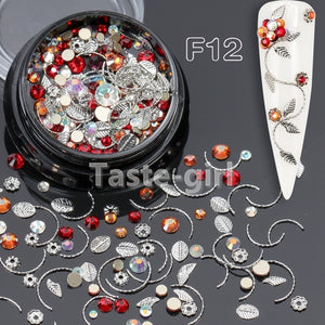 1 Jar  gold silver bar metal 3d nail art decorations caviar beads rhinestones bullion strass nails accessories manicure tool
