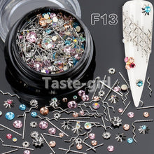 Load image into Gallery viewer, 1 Jar  gold silver bar metal 3d nail art decorations caviar beads rhinestones bullion strass nails accessories manicure tool
