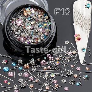 1 Jar  gold silver bar metal 3d nail art decorations caviar beads rhinestones bullion strass nails accessories manicure tool