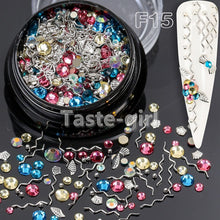 Load image into Gallery viewer, 1 Jar  gold silver bar metal 3d nail art decorations caviar beads rhinestones bullion strass nails accessories manicure tool
