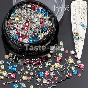 1 Jar  gold silver bar metal 3d nail art decorations caviar beads rhinestones bullion strass nails accessories manicure tool