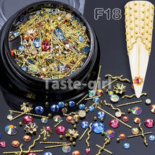 Load image into Gallery viewer, 1 Jar  gold silver bar metal 3d nail art decorations caviar beads rhinestones bullion strass nails accessories manicure tool
