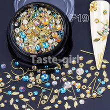 Load image into Gallery viewer, 1 Jar  gold silver bar metal 3d nail art decorations caviar beads rhinestones bullion strass nails accessories manicure tool
