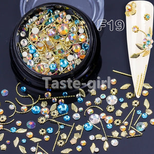 1 Jar  gold silver bar metal 3d nail art decorations caviar beads rhinestones bullion strass nails accessories manicure tool
