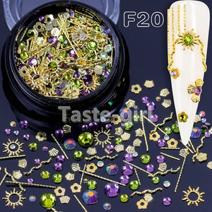 1 Jar  gold silver bar metal 3d nail art decorations caviar beads rhinestones bullion strass nails accessories manicure tool