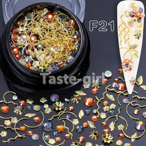 1 Jar  gold silver bar metal 3d nail art decorations caviar beads rhinestones bullion strass nails accessories manicure tool