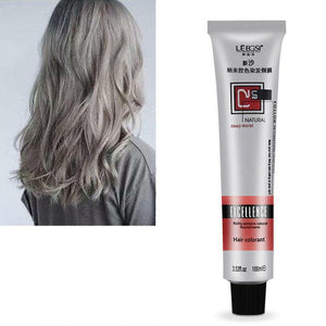 Fashion Hair Cream Unisex Smoky Gray Punk Style Light Grey Silver Permanent Hair Dye Color Cream Girls Beauty Hair Colors MDF11