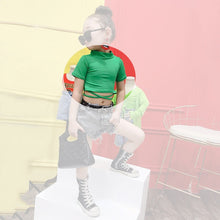 Load image into Gallery viewer, Summer girls t shirt baby crop top kids short tee children streetwear clothes fashion crop bandage lacing 2 to 12 yrs
