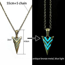 Load image into Gallery viewer, Luminous Glowing Arrow Pendant Necklace Knight Spear Necklace Glow In The Dark Pike Necklace for Women Men Halloween Gift
