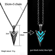 Load image into Gallery viewer, Luminous Glowing Arrow Pendant Necklace Knight Spear Necklace Glow In The Dark Pike Necklace for Women Men Halloween Gift
