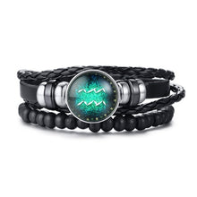 Load image into Gallery viewer, Vnox Aries 12 Horoscope Multi-layer Leather Rope Bracelets for Men Women Gifts Vintage pulseira Jewelry
