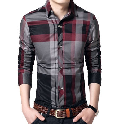 Mountainskin Striped Men's Shirts 4XL 100% Cotton Business Men Shirts Long Sleeve Brand Casual Men's Clothing Slim Fit SEA144