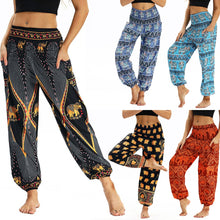Load image into Gallery viewer, Fashion Bohemian Loose Pant Women Casual Print Travel Lounge Festival Beach High Waist Pant Штаны для йоги Droppship 10 Colors

