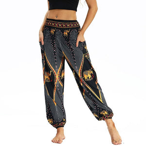 Fashion Bohemian Loose Pant Women Casual Print Travel Lounge Festival Beach High Waist Pant Штаны для йоги Droppship 10 Colors