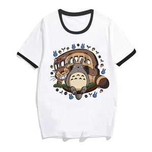 totoro Spirit Away t shirt women Studio Ghibli femme Japanese Anime cartoon tshirt t-shirt Miyazaki Hayao clothes female kawaii