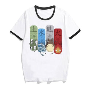 totoro Spirit Away t shirt women Studio Ghibli femme Japanese Anime cartoon tshirt t-shirt Miyazaki Hayao clothes female kawaii