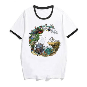 totoro Spirit Away t shirt women Studio Ghibli femme Japanese Anime cartoon tshirt t-shirt Miyazaki Hayao clothes female kawaii