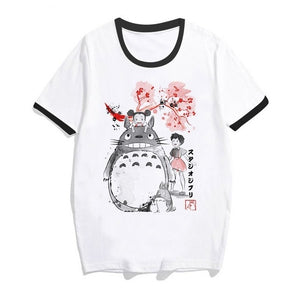 totoro Spirit Away t shirt women Studio Ghibli femme Japanese Anime cartoon tshirt t-shirt Miyazaki Hayao clothes female kawaii