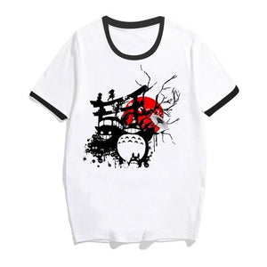 totoro Spirit Away t shirt women Studio Ghibli femme Japanese Anime cartoon tshirt t-shirt Miyazaki Hayao clothes female kawaii
