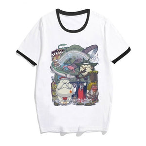 totoro Spirit Away t shirt women Studio Ghibli femme Japanese Anime cartoon tshirt t-shirt Miyazaki Hayao clothes female kawaii