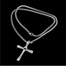 Load image into Gallery viewer, GHRQX Hot Sell The Movie Fast and Furious Pendant Necklace dominic toretto cross Men&#39;s Pendants For Men Jewelry Crystal Necklace
