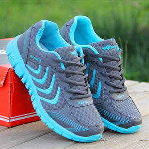 Fast delivery Women casual shoes fashion breathable Walking mesh lace up flat shoes sneakers women 2020 tenis feminino
