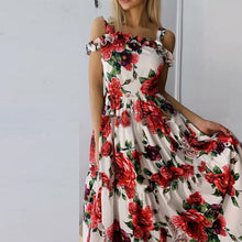Load image into Gallery viewer, Sexy floral dress women sleeveless beach party dress female elegant dress bodycon sundress down swing dress 2020 female frock
