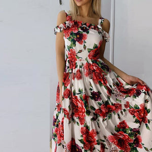 Sexy floral dress women sleeveless beach party dress female elegant dress bodycon sundress down swing dress 2020 female frock