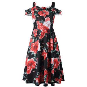 Sexy floral dress women sleeveless beach party dress female elegant dress bodycon sundress down swing dress 2020 female frock