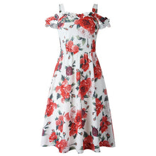 Load image into Gallery viewer, Sexy floral dress women sleeveless beach party dress female elegant dress bodycon sundress down swing dress 2020 female frock
