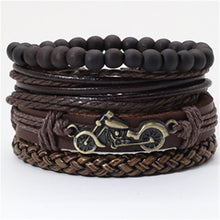 Load image into Gallery viewer, Taichi Khaki Black Beads Wristband Multilayer Leather Bracelets Set Men Bracelets Women Homme Fashion Jewelry Accessories
