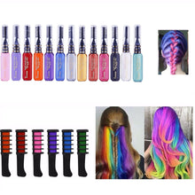 Load image into Gallery viewer, 13 Colors Hair Dye Mascara Hair Color Chalk Design Crayons Temporary Pink Grey Purple Blue Black Hair Dye Comb Easy To Use TSLM2
