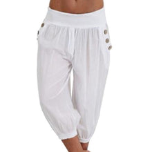 Load image into Gallery viewer, NIBESSER 2020 Women Summer Solid Harem Pants Loose Knee Length Trousers Female Soft Elastic Waist Capris Pants Plus Size 5XL
