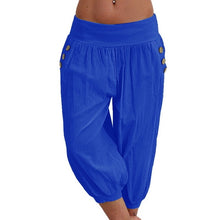 Load image into Gallery viewer, NIBESSER 2020 Women Summer Solid Harem Pants Loose Knee Length Trousers Female Soft Elastic Waist Capris Pants Plus Size 5XL
