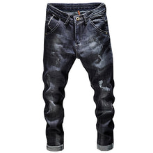 Load image into Gallery viewer, KSTUN Ripped Jeans Men Dark Blue Stretch Slim Fit Distressed Streetwear Denim Pants Casual Retro Biker Jeans Man Trousers Hiphop
