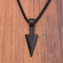 Load image into Gallery viewer, Men&#39;s  Design Matte Black Long Necklace with Arrow Pendant Jewelry Chain Hip Hop Punk Rock Christmas Halloween Gift For Men Wome
