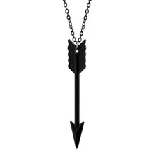 Load image into Gallery viewer, Men&#39;s  Design Matte Black Long Necklace with Arrow Pendant Jewelry Chain Hip Hop Punk Rock Christmas Halloween Gift For Men Wome
