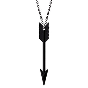Men's  Design Matte Black Long Necklace with Arrow Pendant Jewelry Chain Hip Hop Punk Rock Christmas Halloween Gift For Men Wome
