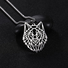 Load image into Gallery viewer, Teamer Wolf Necklace for Men Women Punk Stainless Steel Animal Pendant Necklaces Beer Cat Rabbit Box Chain Amulet Jewelry Gift
