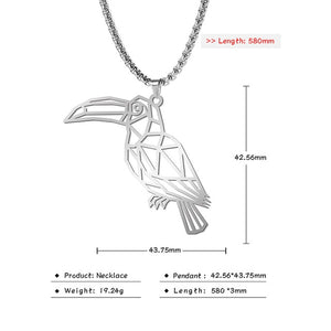 Teamer Wolf Necklace for Men Women Punk Stainless Steel Animal Pendant Necklaces Beer Cat Rabbit Box Chain Amulet Jewelry Gift