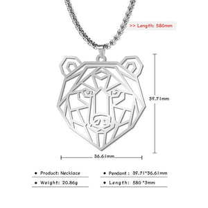 Teamer Wolf Necklace for Men Women Punk Stainless Steel Animal Pendant Necklaces Beer Cat Rabbit Box Chain Amulet Jewelry Gift